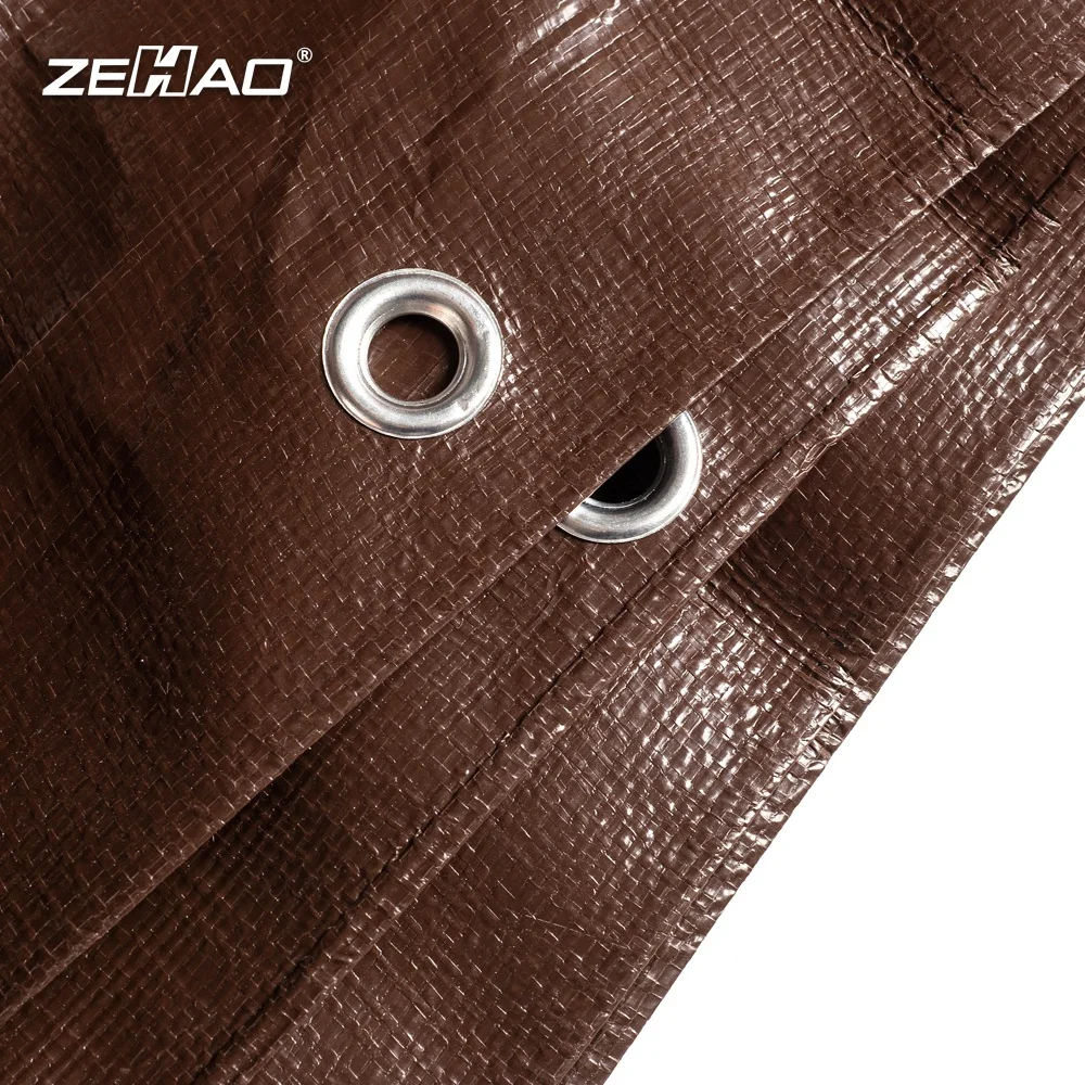260g Brown Plastic rip tear proof Industrial fireproof PE tarpaulin waterproof poly tarp