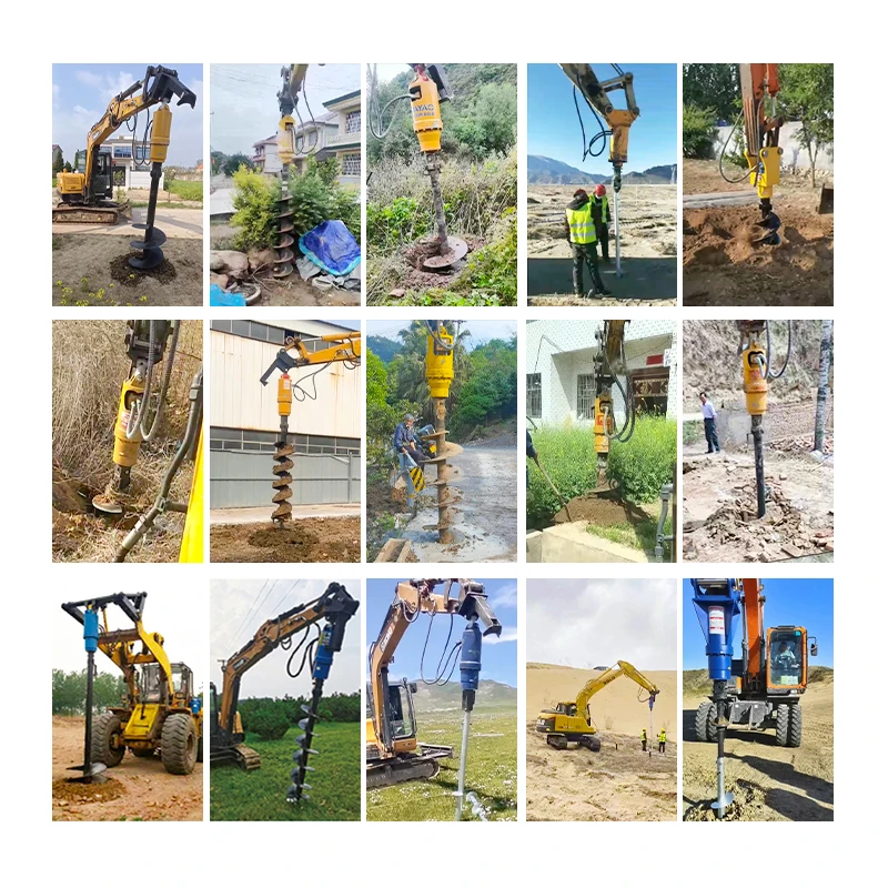 Construction Hydraulic Excavator Bore Hole auger Drilling Machine