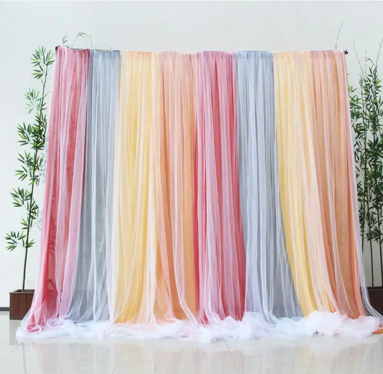 colorful Christmas wedding backdrop curtains valances for outdoor party wedding stage backdrop decoration