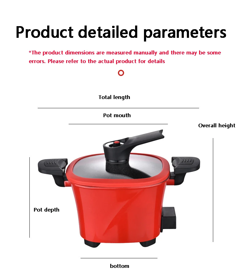Wholesale Household Micro Pressure Cookers Soup Pot Temperature Regulating Pressure Cooker Square Non Stick Pot with Two Handles