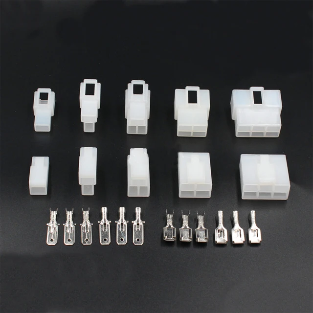 Wholesale retail good quality 6.3mm auto terminal connector set,1p2p3p4p6p8p connector