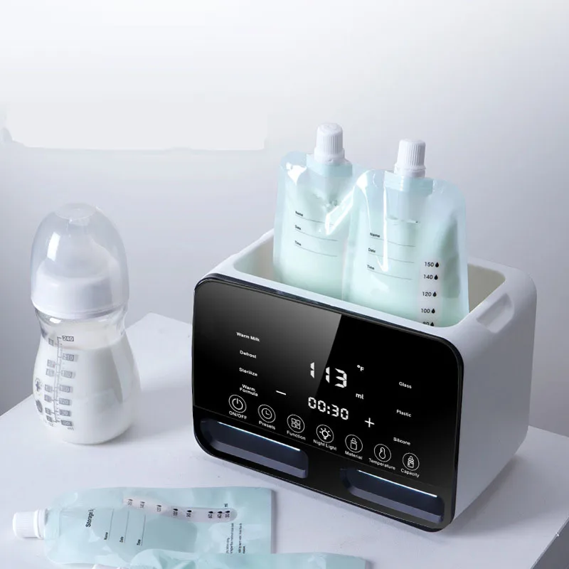 Hot selling baby milk warmer touch screen two in one double bottle intelligent warm milk warmer bottle sterilizer