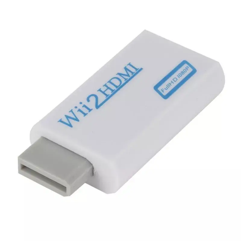 Full HD 1080P Wii to HDMI Converter Adapter Wii2HDMI Converter 3.5mm Audio for PC HDTV Monitor Display white and black