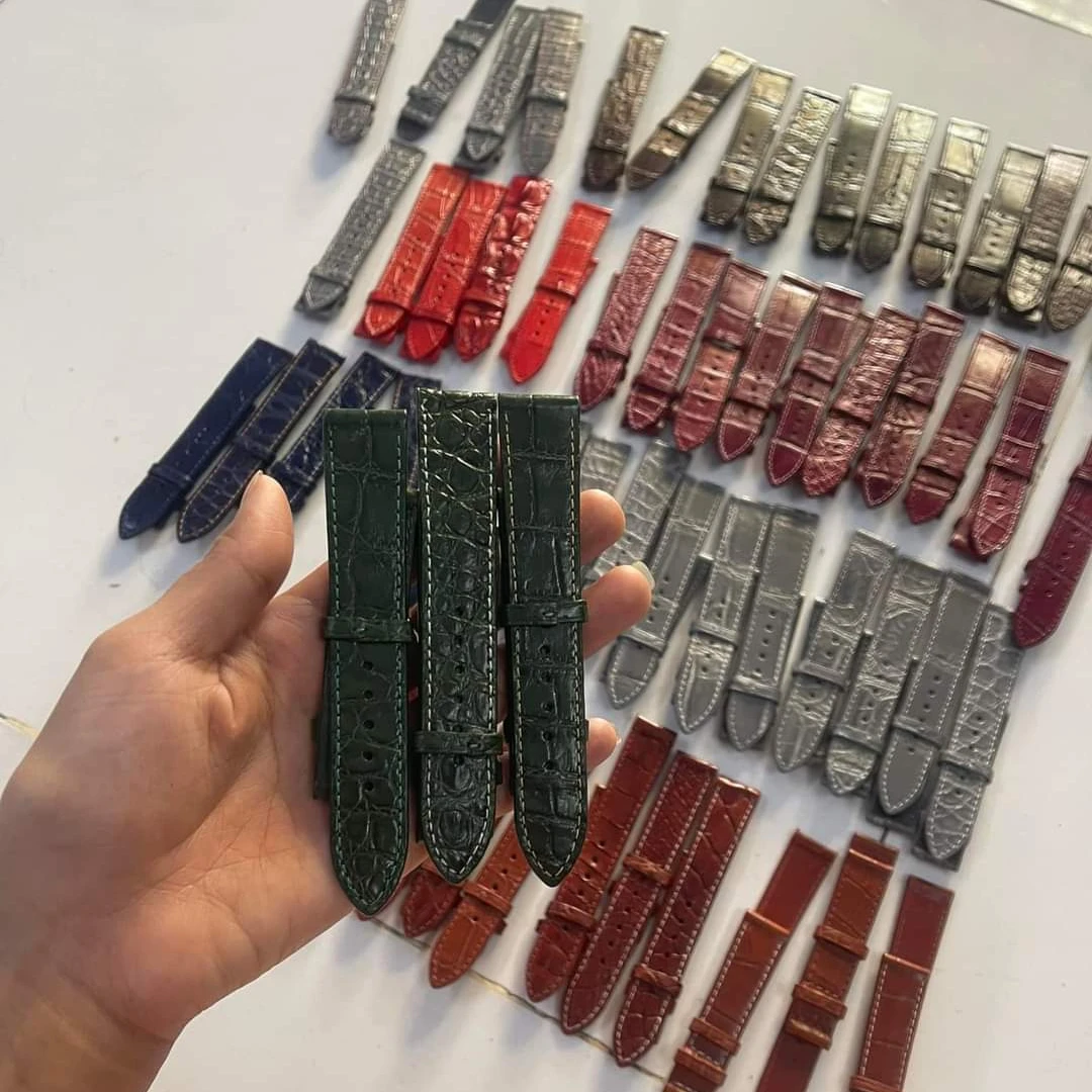 Genuine Crocodile Leather Watch Bands Price From Factory Watch Strap Made in Vietnam High Quality Leather Watch Strap