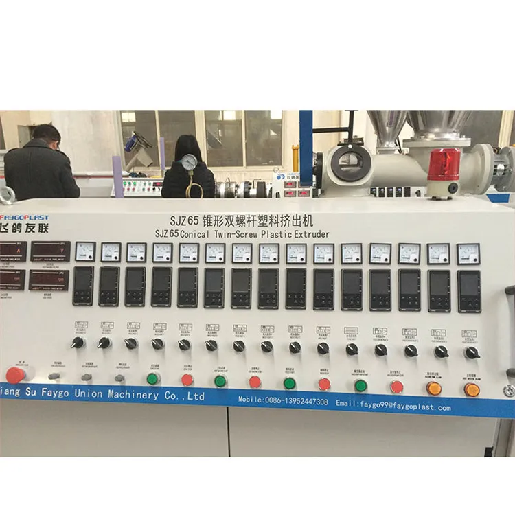 FAYGO UNION  Hot Sale Profile Machine Conical Twin Screw Extruder UPVC Window Profile Extrusion Machine