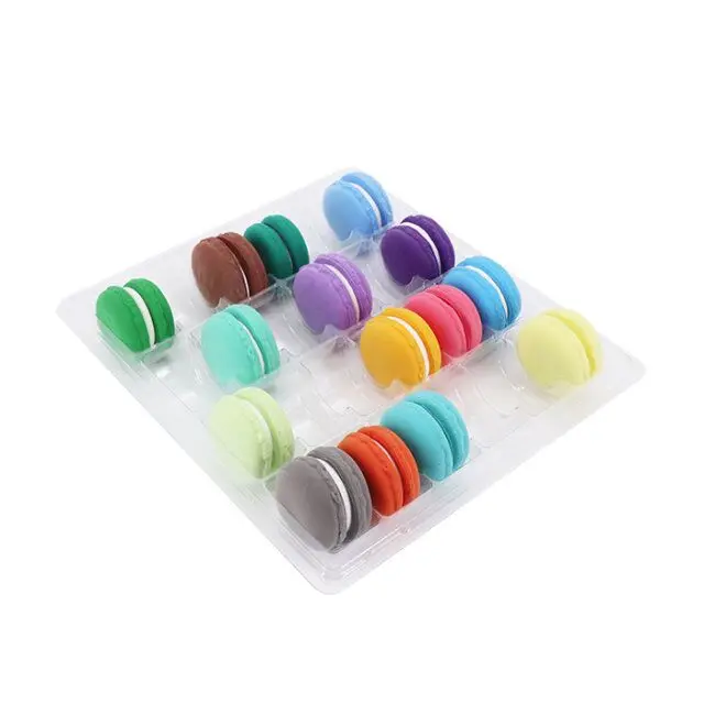 
High Quality Macaron Plastic Packaging For 24 Plastic Macaron Blister Tray With Lid 