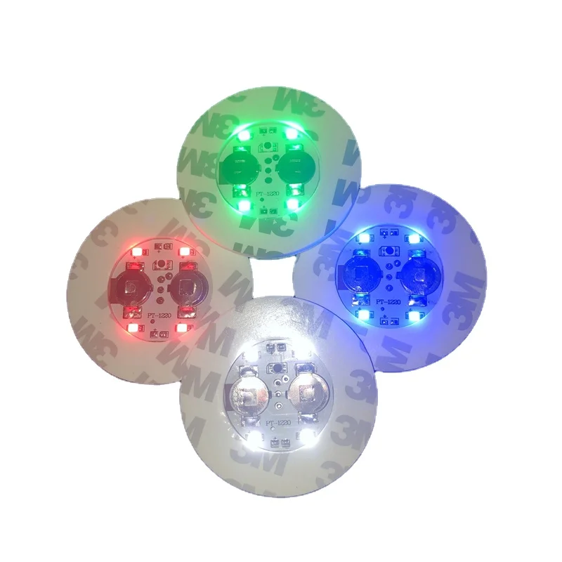 7 Colors RGB Led Bar Coaster Up LED bottle base light LED Flashing Bottle light sticker led Coaster for cups bottle