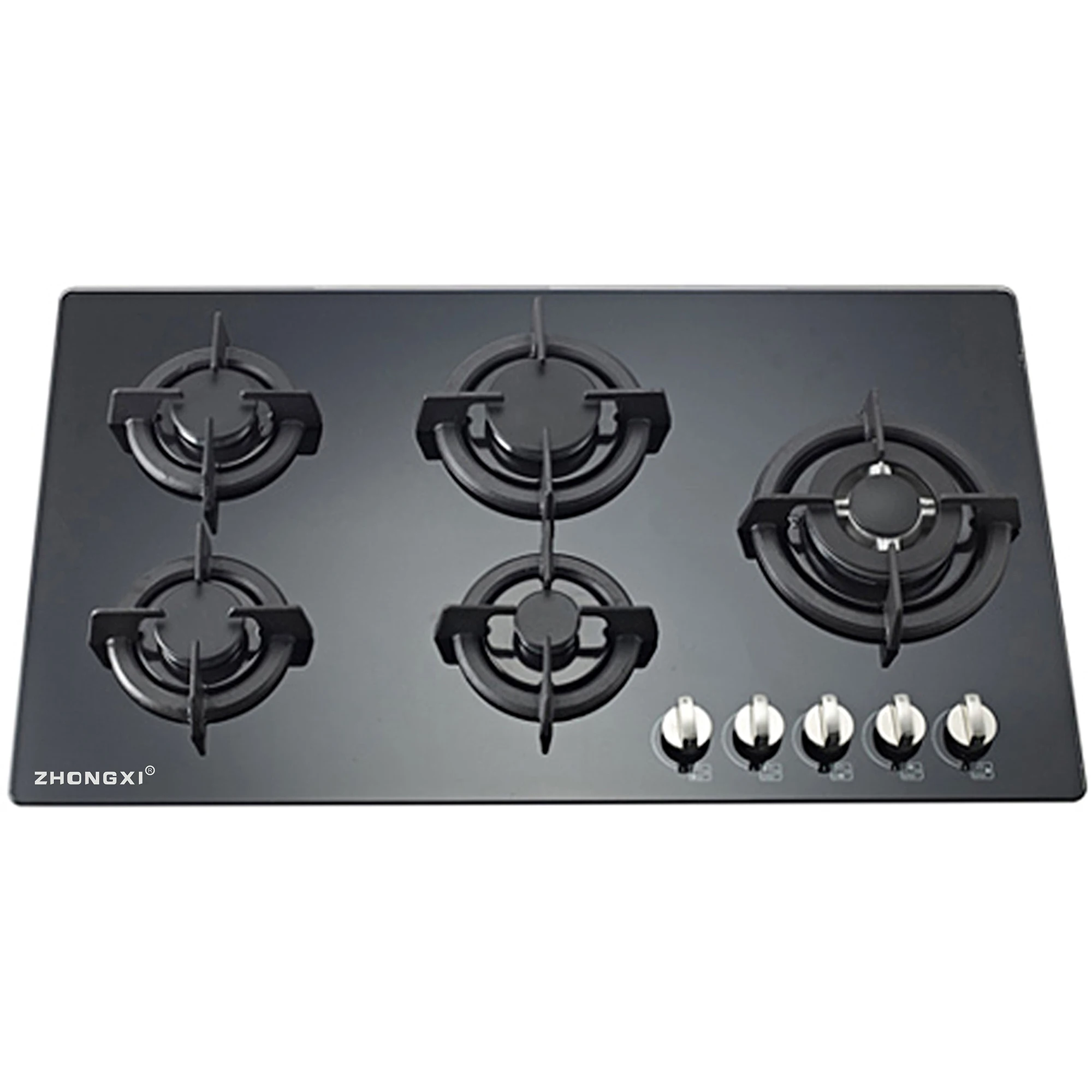 Tempered glass gas hob factory price high efficiency 5 burners gas stove