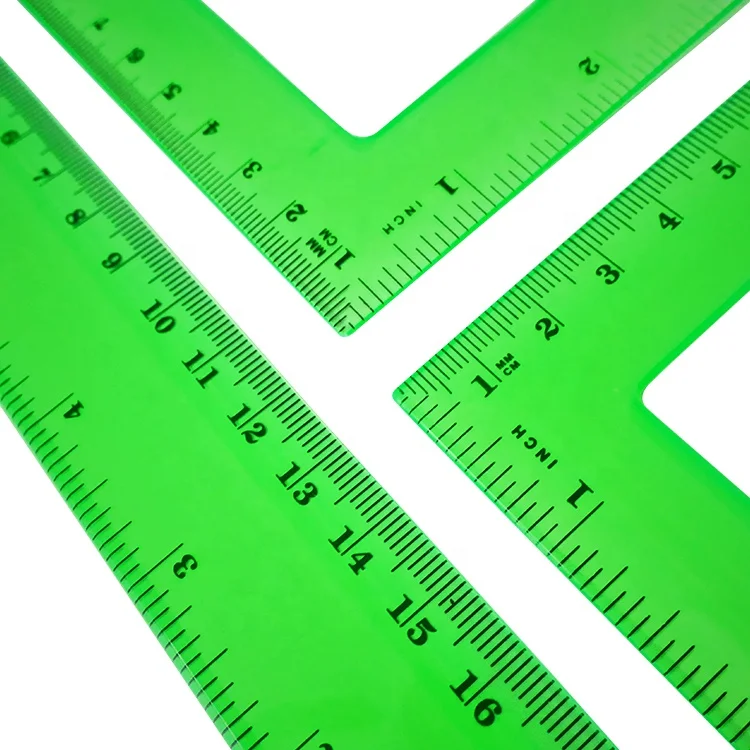 Customized 8 Inch Plastic Math Geometry Tool Ruler Set  4 Pcs Geometry Plastic Ruler Set