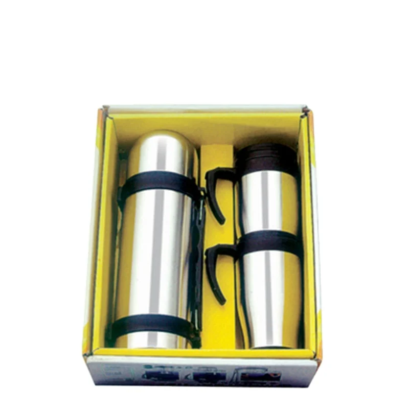 Stainless Steel vacuum flask thermos and travel mugs gift set with Pouch