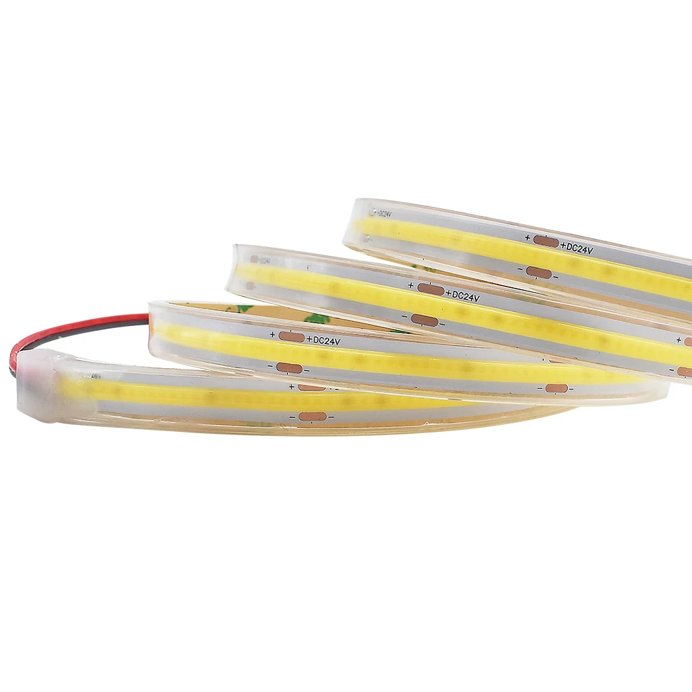 Водонепроницаемый IP66 IP67 IP68 COB светодиодные полосы высокой плотности света DC12V 24 В 10 Вт 480 чипы/м