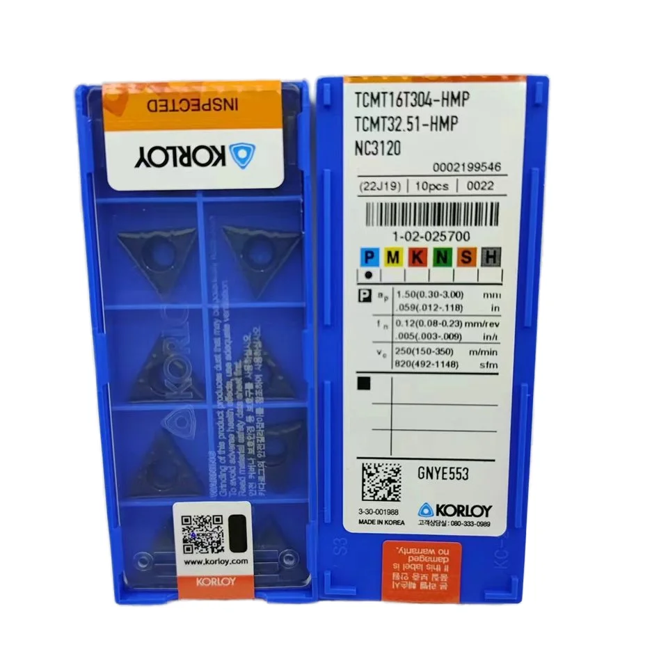 Korloys Original South Korean CNC Lathe Insert 100% PVD/CVD Coated TCMT110204-HMP Series Full Boring Internal Turning Tool