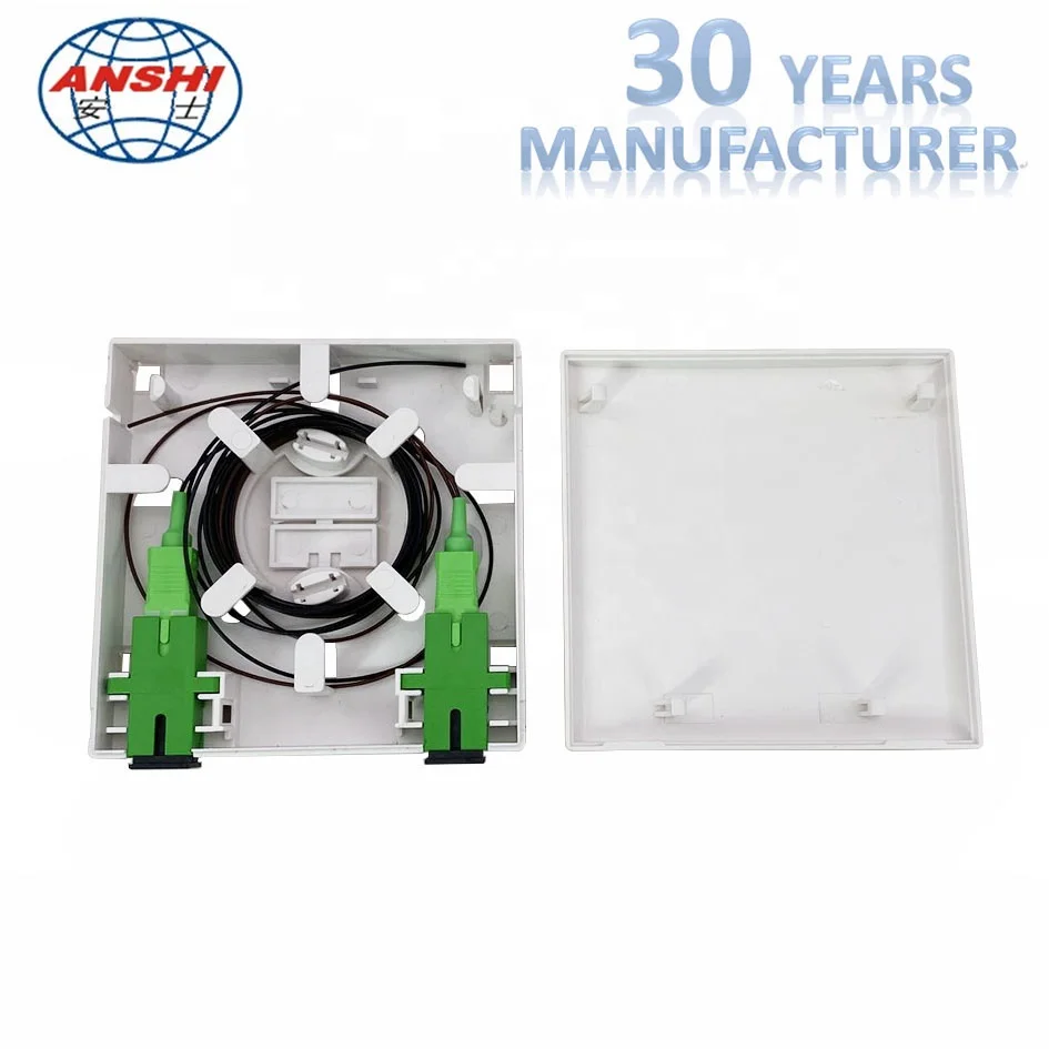 ANSHI 2 Ports SC/APC Adapter Fiber OpticFace Plate