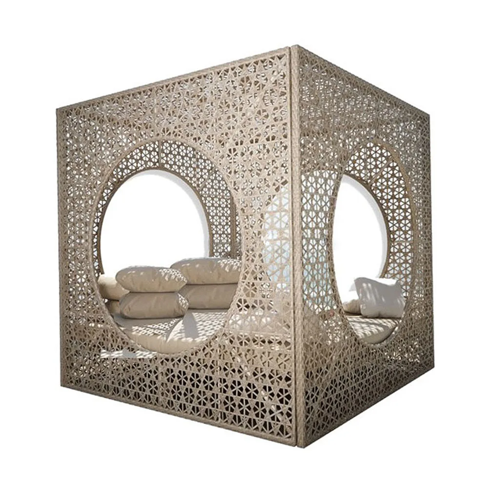 High quality wicker garden furniture outdoor rattan poolside  chaise lounger