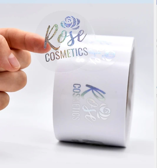 Custom printing waterproof Clear Stickers Roll gold Foil Self-Adhesive Label Decals for  Personalized DIY Bottle