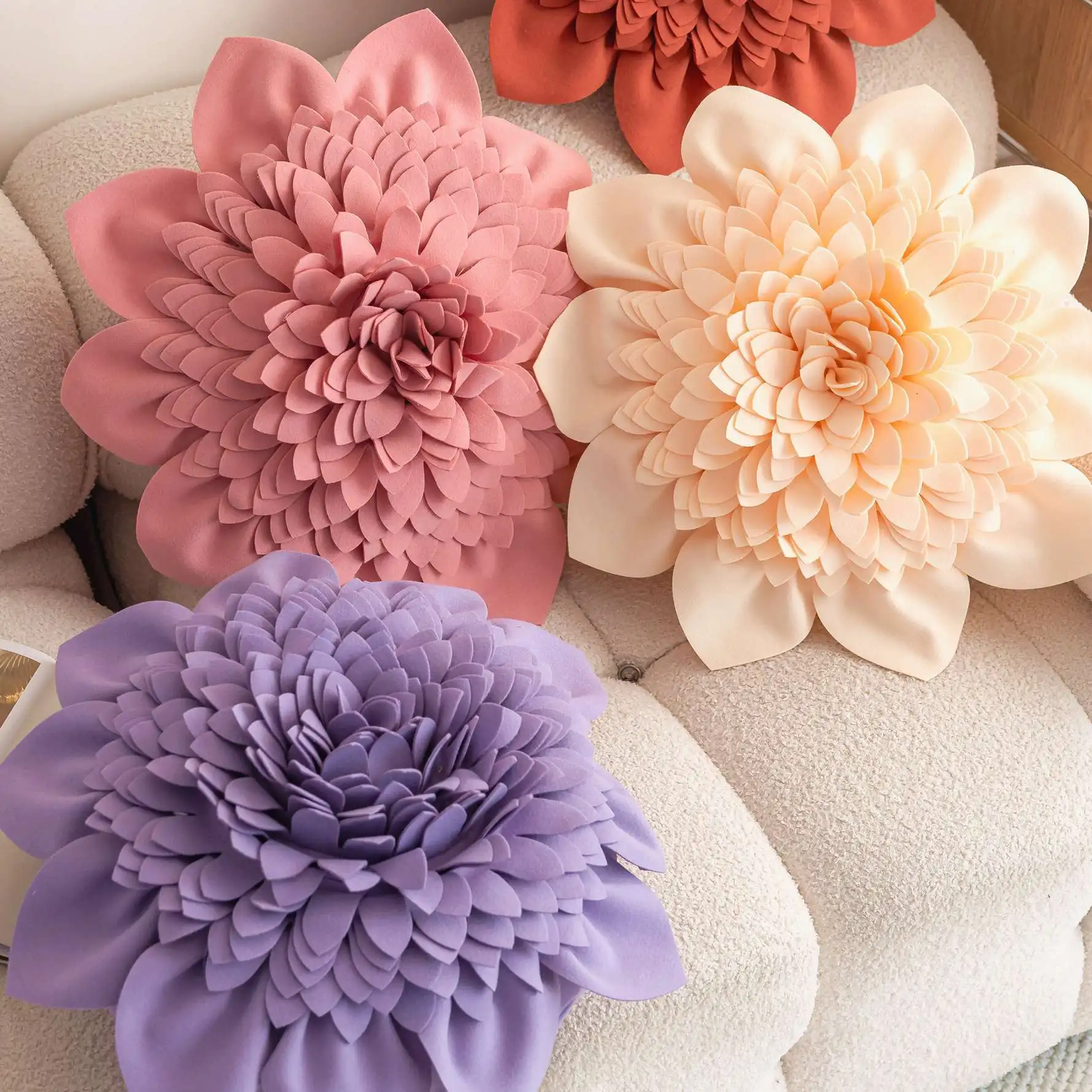 Luxury European Water Lily Sofa Pillowcase Princess Cubic Flower Flower Throw Pillow Cover 5