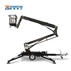 Hydraulic outriggers lift articulated boom trailer mounted cherry picker for sale boom lift