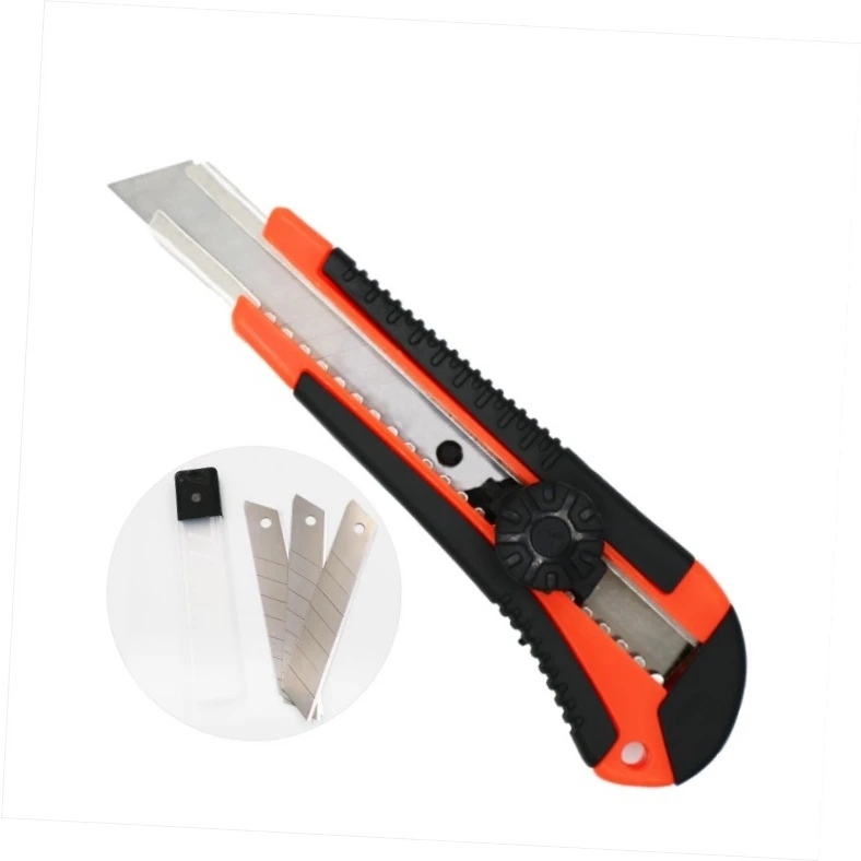 Hot Selling Plastic PP PPR Rubber Handle Retractable Replacement Screw Open Cutter Safety Utility Knife
