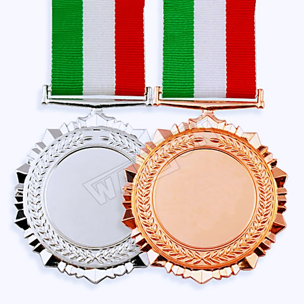 Manufacturer custom wholesale cheap metal plating gold silver bronze blank sports medal
