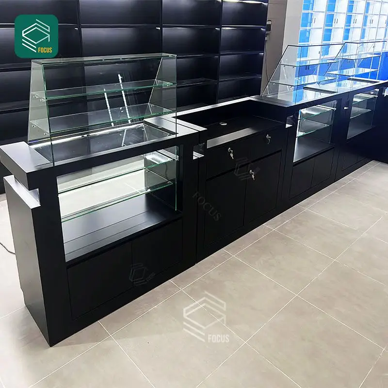 Wooden Cabinet Wood Display Stand Store Display Showcase Hookah Cigarette Shelves Smoke Shop Display