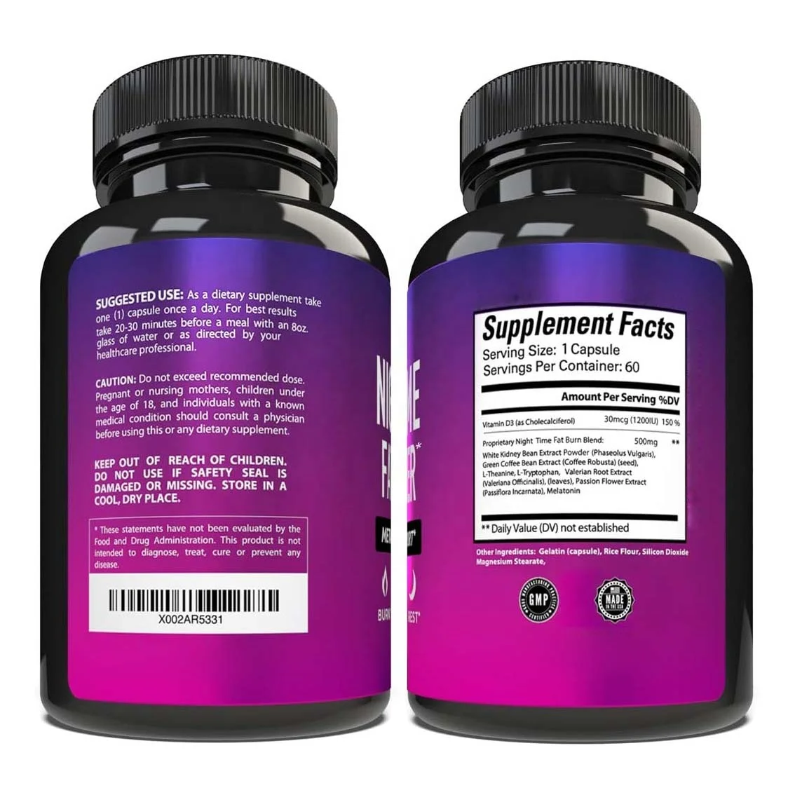 Private Label Slimming Pills Weight Loss Capsule Night Time Fat Burner Capsule