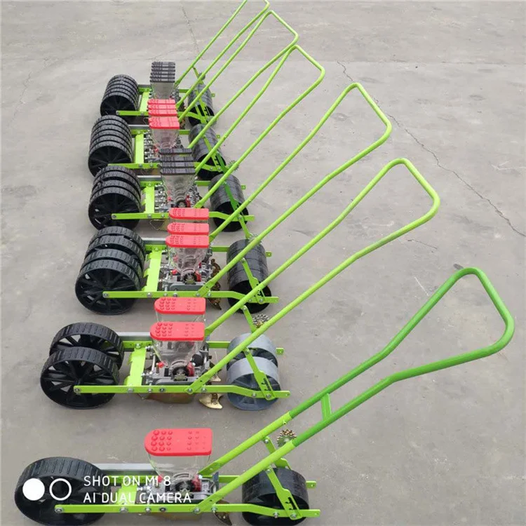 plastic vegetables seeding machine hand pushing1- 6 rows planter garden small seeds  rows planting machine