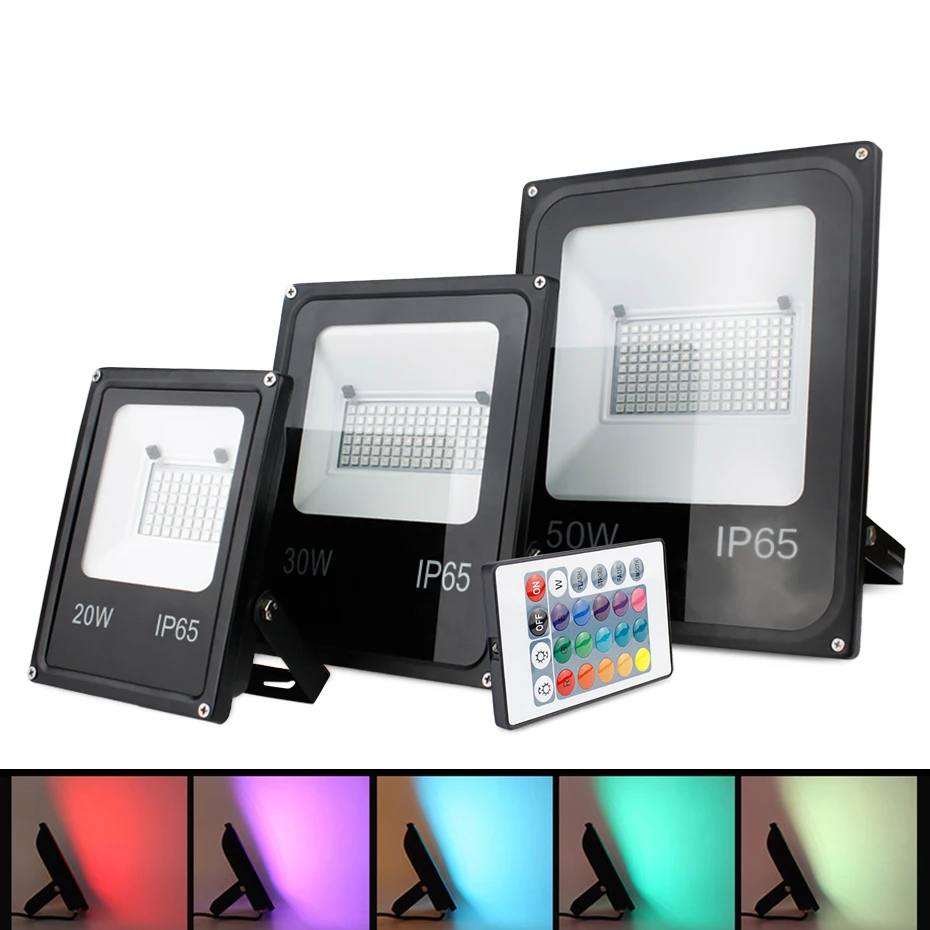 Светодиодный уличный RGB прожектор заливающего света меняющий Цвет отражатель 20 Вт 30 50 водонепроницаемый для сада 220