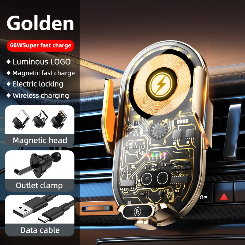 Wireless Fast Charging Phone Holder Smart Wireless Car Phone Stand Universal  Mobile Phone Holder for Cars 66w Fast Charging