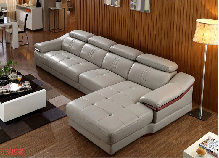 2022 Latest Design Italian White Leather Sofas Luxury Furniture Chaise Lounge Modern Living Room Leather Sofa Set