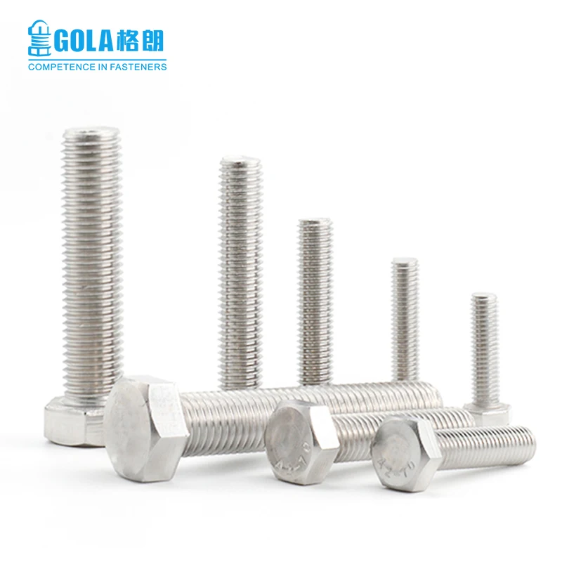 DIN933 DIN931 SS304 A2 70 A4 80 M6 M12 inoxidable качество 304 Perno de cabeza с шестигранной головкой