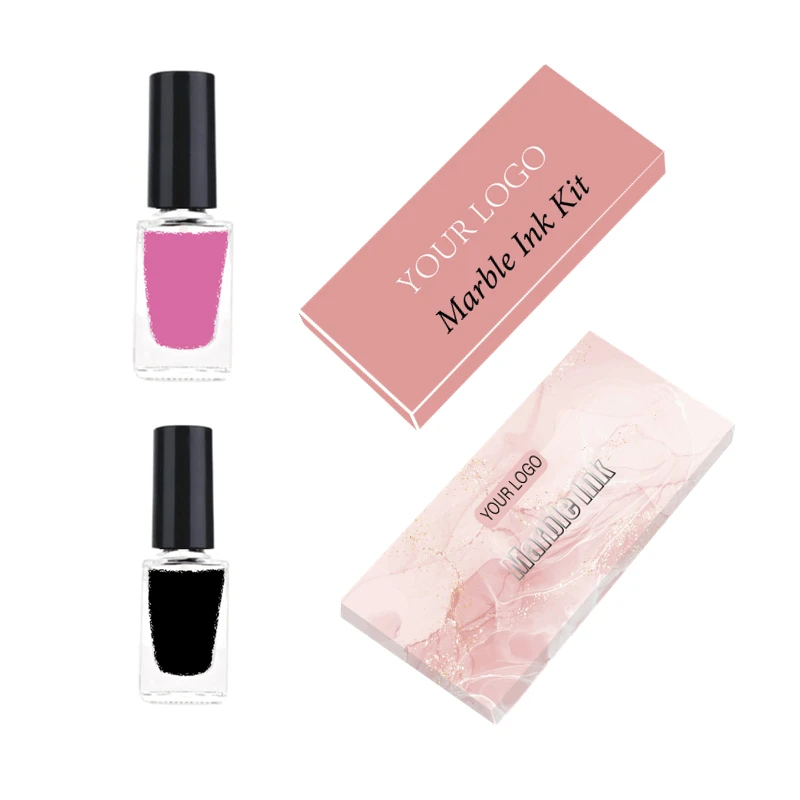 Create your own brand nail art salon Marble Watercolor Ink colors blooming gel polish kit  for nail art design