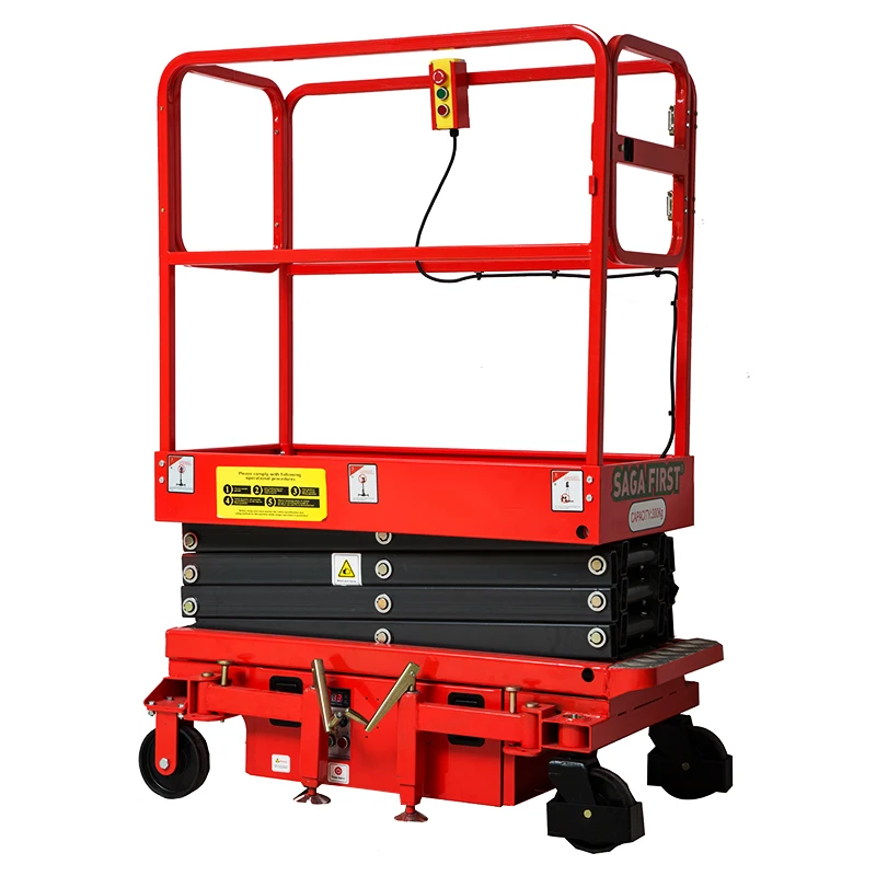 EU Standard One Man Aerial Work Lifting Platform 5m 7m Electric Small Mobile Scissor Lift Supplier