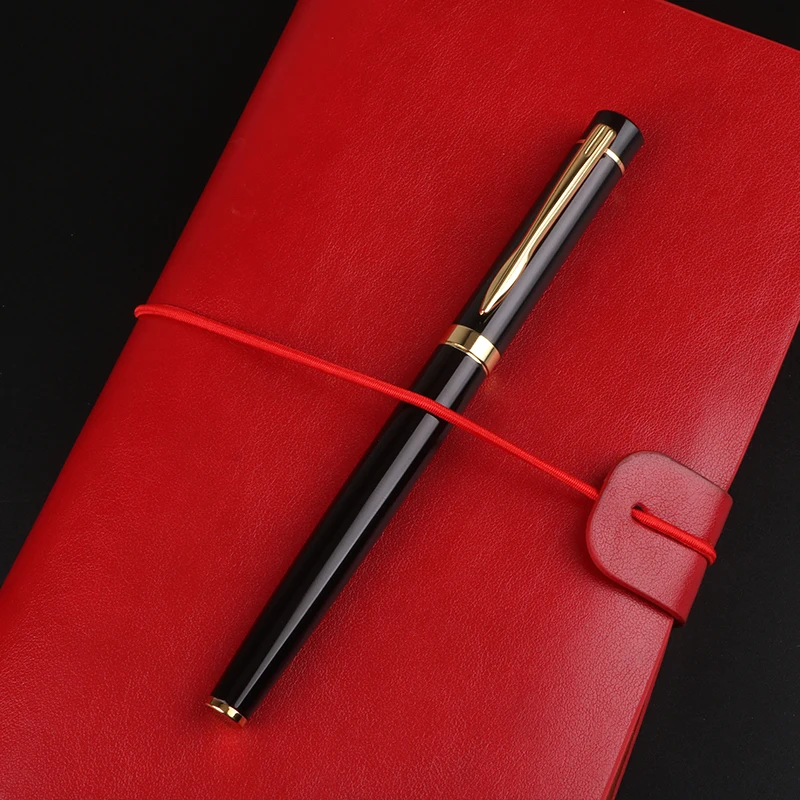 2024 Business Idea Business Promo Print Pen High Quality  Custom Logo Black Metal Luxury Roller Pen
