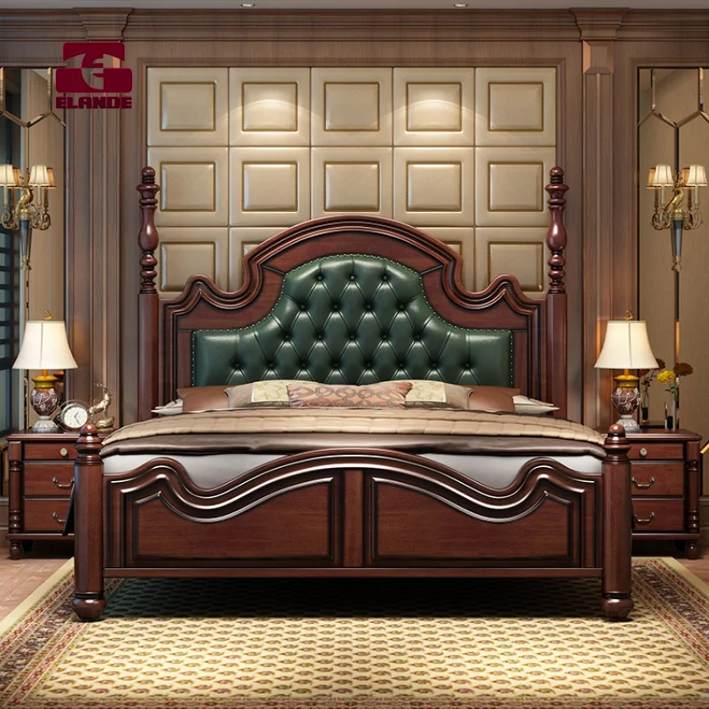 European King Size Beds Wardrobe Dresser Complete Furniture Combination Bedroom Furniture Set