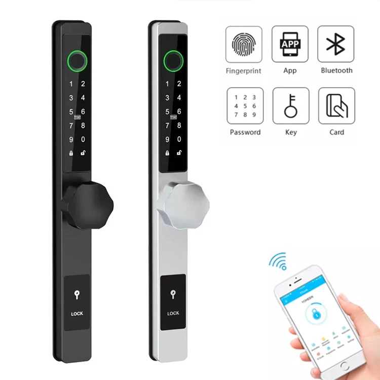 Oem Fingerprint Locker main door Locks with USB Charging doorlock Black home tuya ttlock smart dool lock candado inteligente