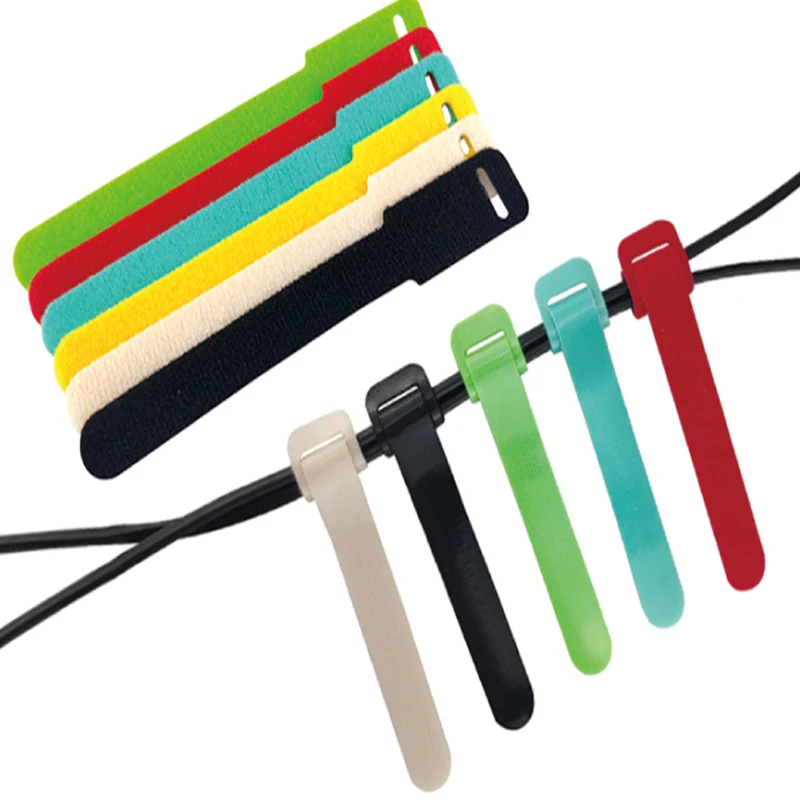 Cable Ties Strap Self Adhesive Reusable Loop Hook Wrap Bundle Plastics Nylon Strap Organizer Self Clip Holder Wire Tie