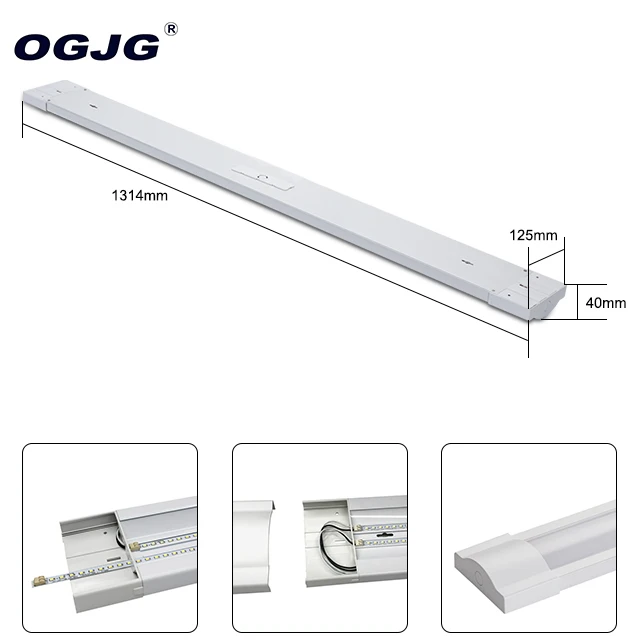 Indoor 2ft 4ft Low Profile Flush Mount Ceiling Dimmable LED Slim Linear Light LED Batten Light