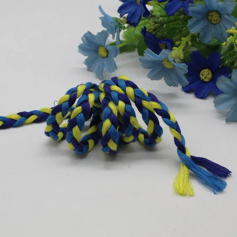 Hing quality Handmade rope 8mm braid fancy crochet yarn with Multiple colors for hand knitting