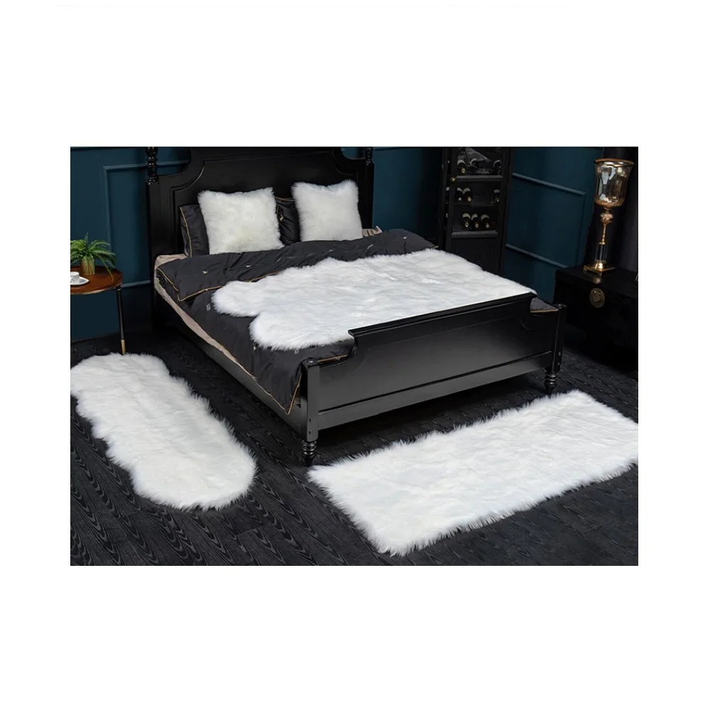Home decoration faux sheepskin area rugs silky long wool hs code fur center rug