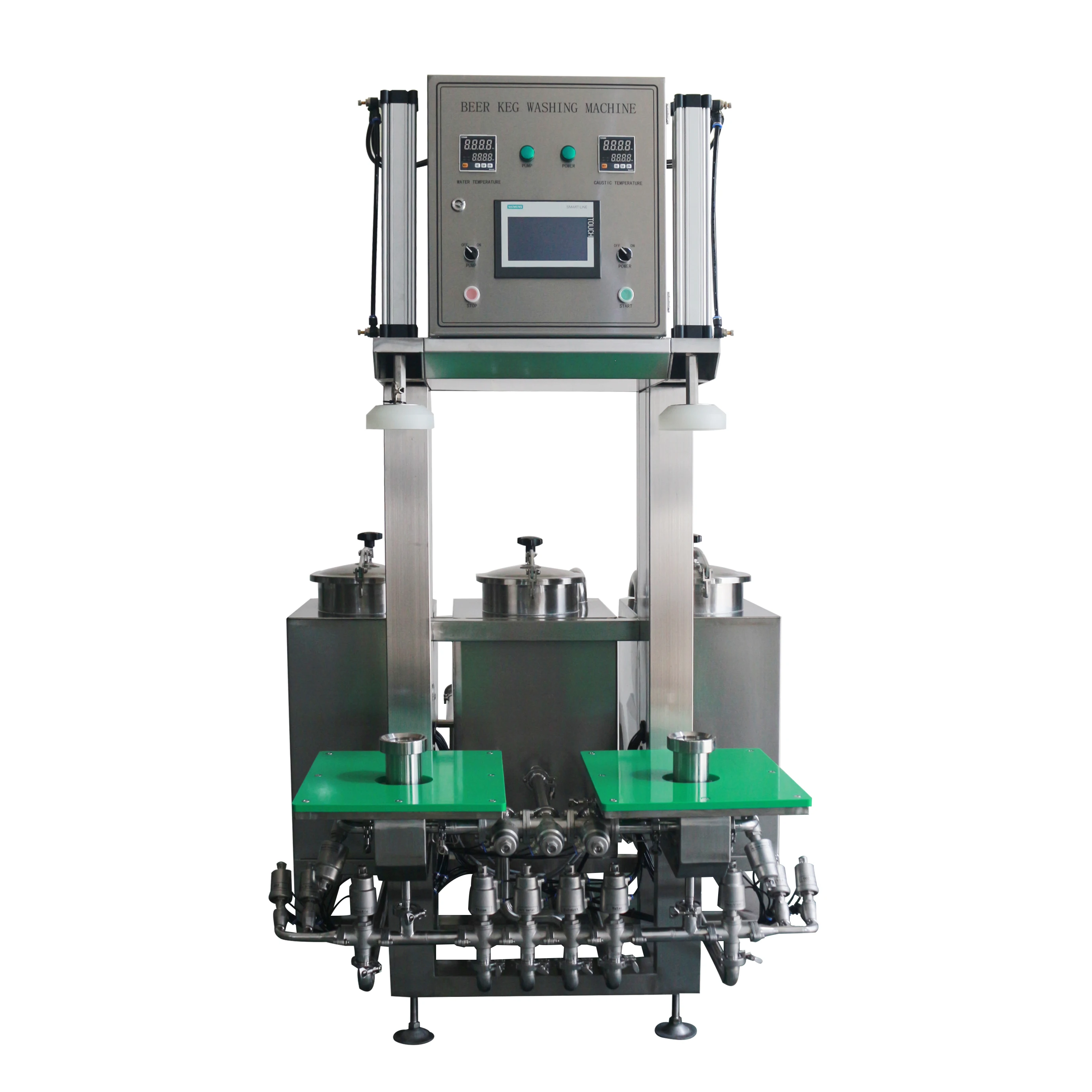 Double station beer Keg washing machine with 3 tanks