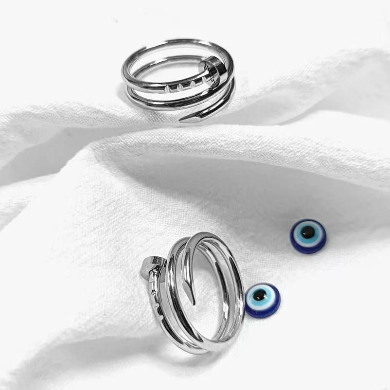 Fashion Jewelry Personalized Gold Silver Stainless Steel Designer Nail Ring For Men Women