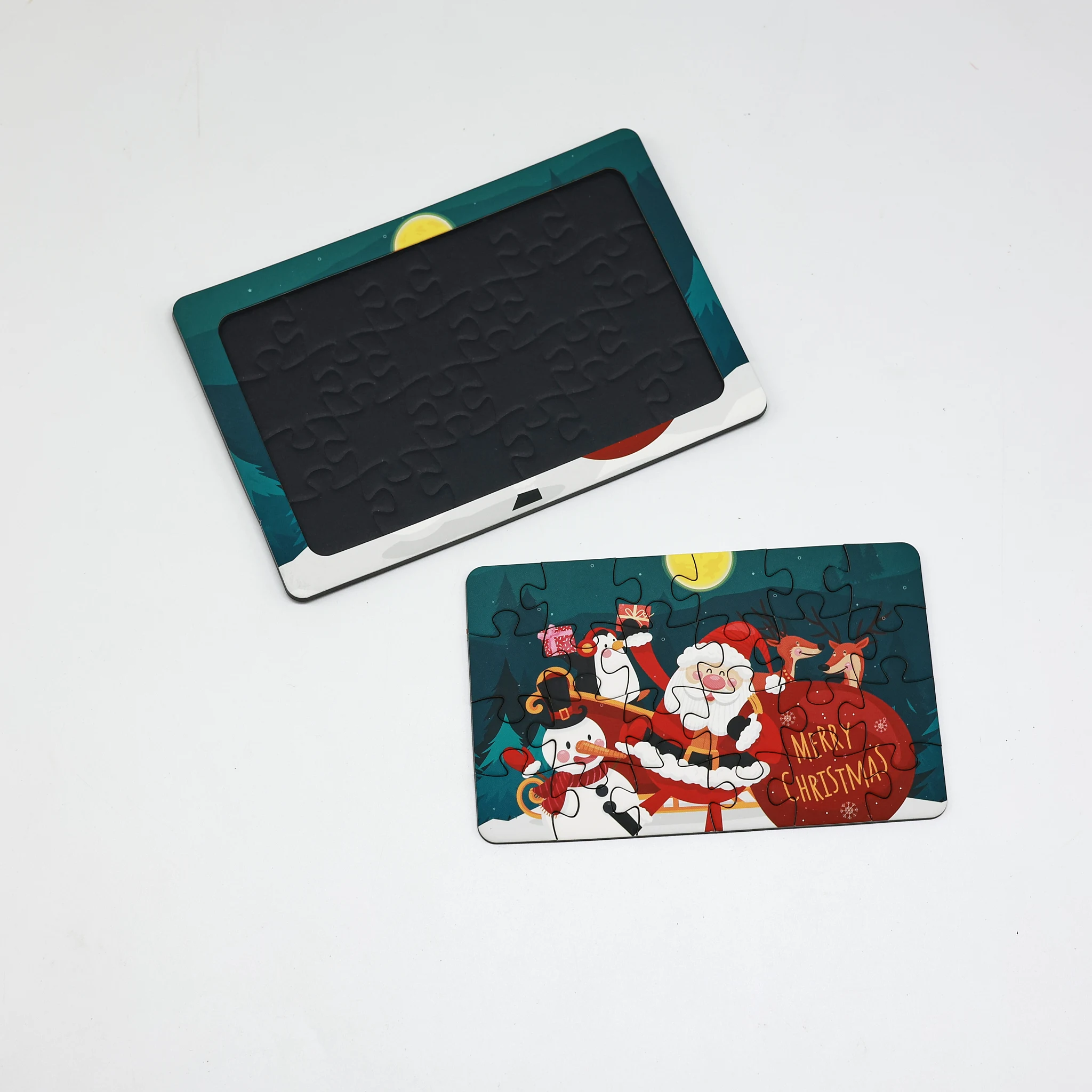 ASTM Certificates Kids DIY Stacks Building BlocksTabletop Toy Colorful Mini Jigsaw Christmas Puzzle With Envelopes Magnets