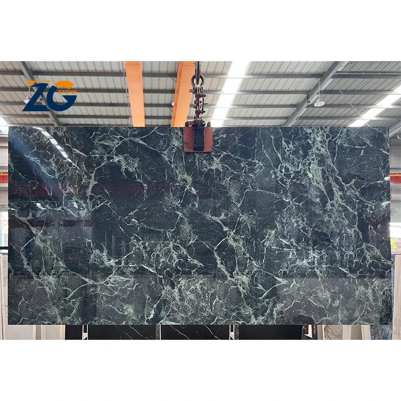 ZGSTONE Wholesale Artificial Stone 1600x3200mm Green Sintered Stone Porcelain Tile Large Slab Sintered Stone For Background