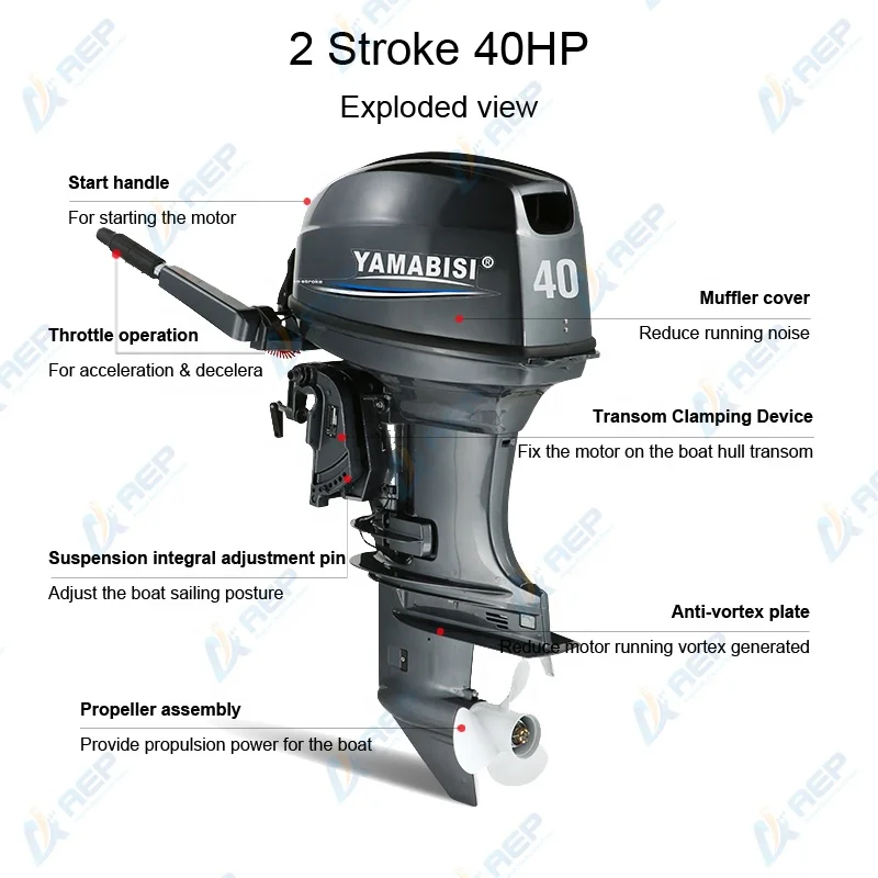 Абсолютно Новый YAMABISI 2-х тактный 40hp подвесной лодочный