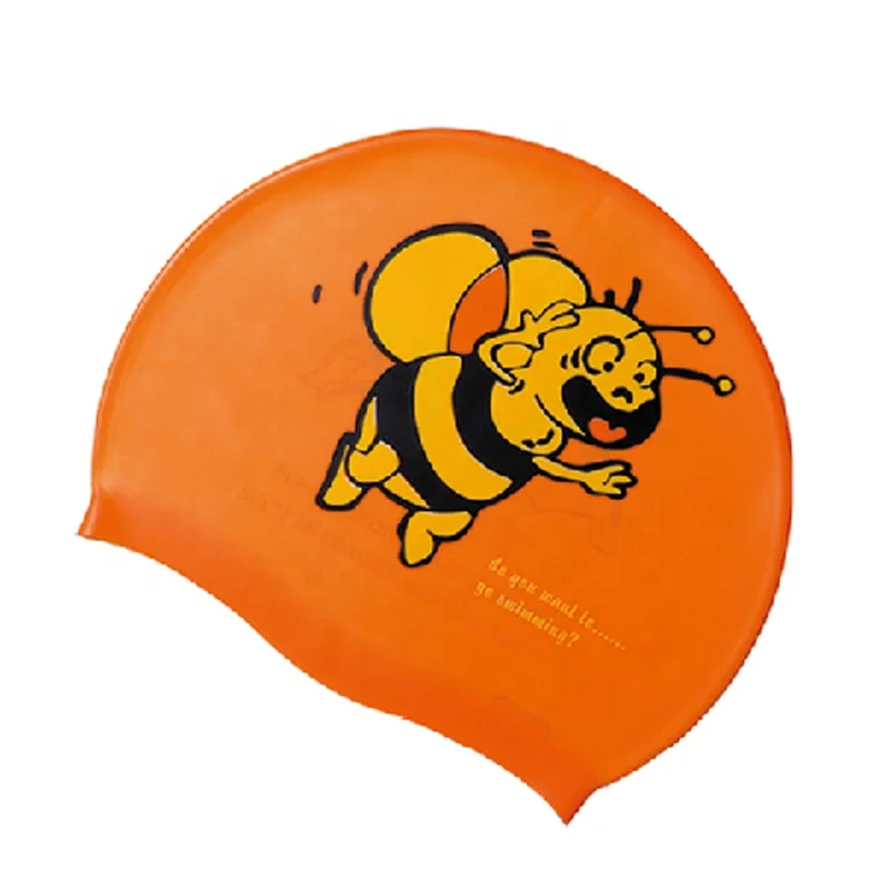 Custom Print Silicone Swim Cap Cartoon Swimming Funny for Kids Adult