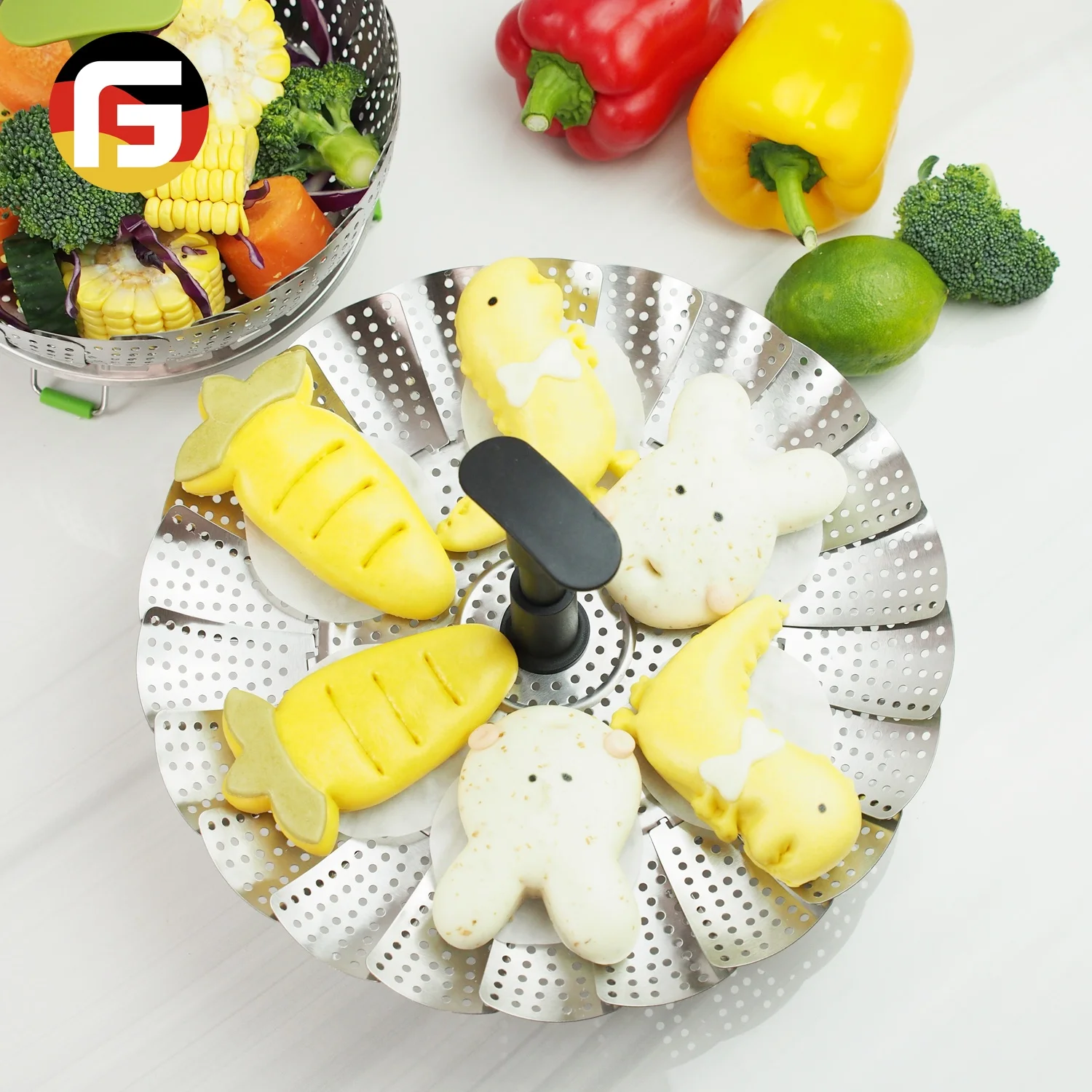 11-дюймовая складная корзина для отпаривателя из нержавеющей стали с телескопической