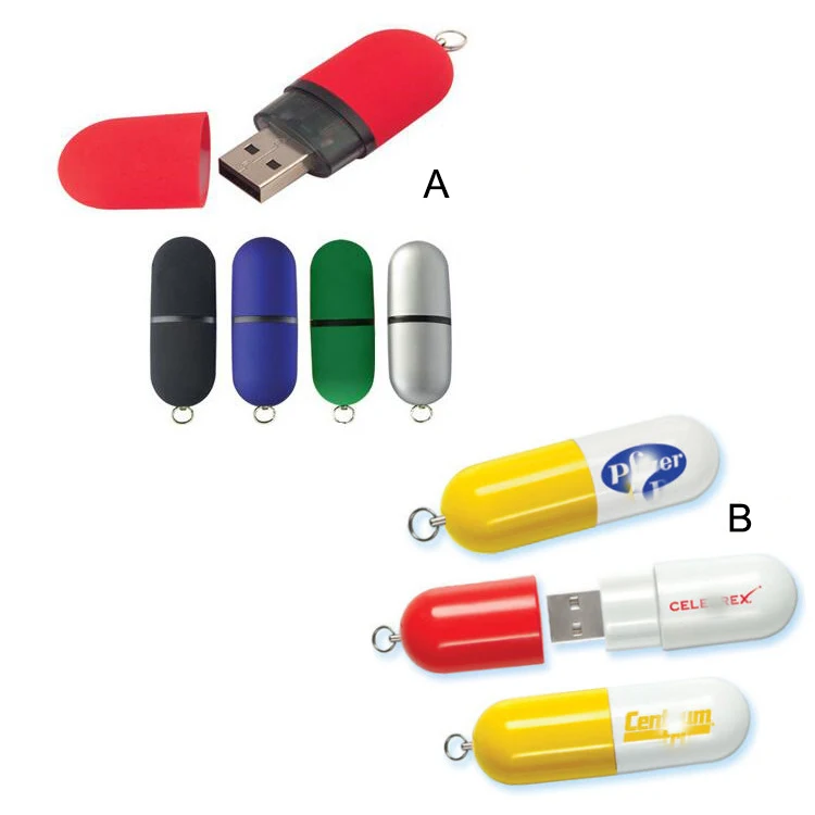 Pill Shape USB Flash Drive Colorful Logo Printing Logo 1Gb 2GB 4GB 8GB 16GB Medical Theme Pendrive Tablet USB
