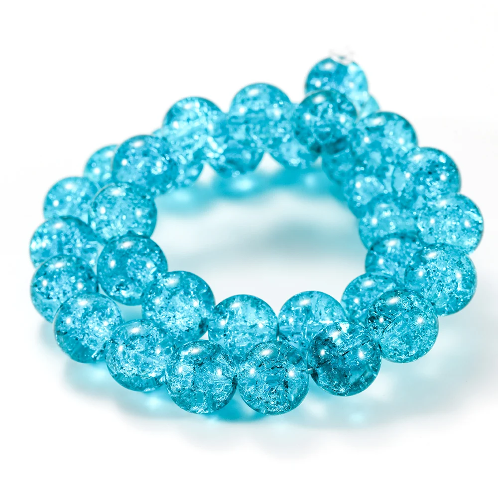 
Multicolor Cracked Crystal Stone Bead Colorful White Snow Natural Crystal Round Loose Beads For Bracelet Pendant Jewelry Making 