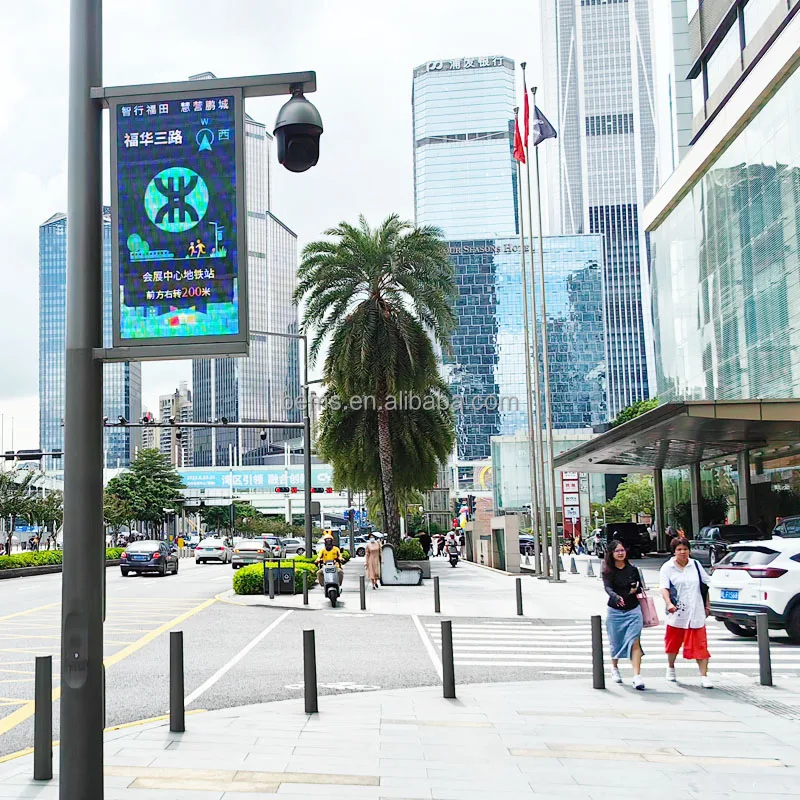Waterproof LED Display Advertising Street Lighting Pole Display Lamppost Signage Sign