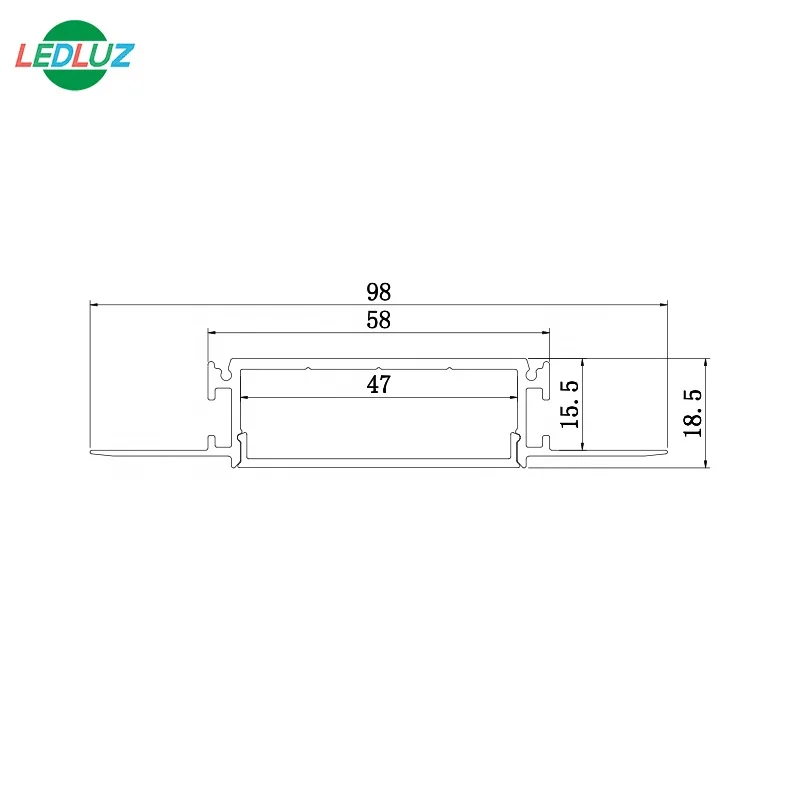 
ALP083-R 16mm Trimless Recessed T Shape Drywall LED Profile for Multi Rows LED Strips 
